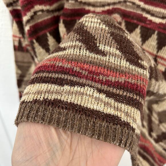 Denim & Supply RL Women Long Sleeve Sweater Brown Boho Southwest Fall Size Small - Picture 2 of 6